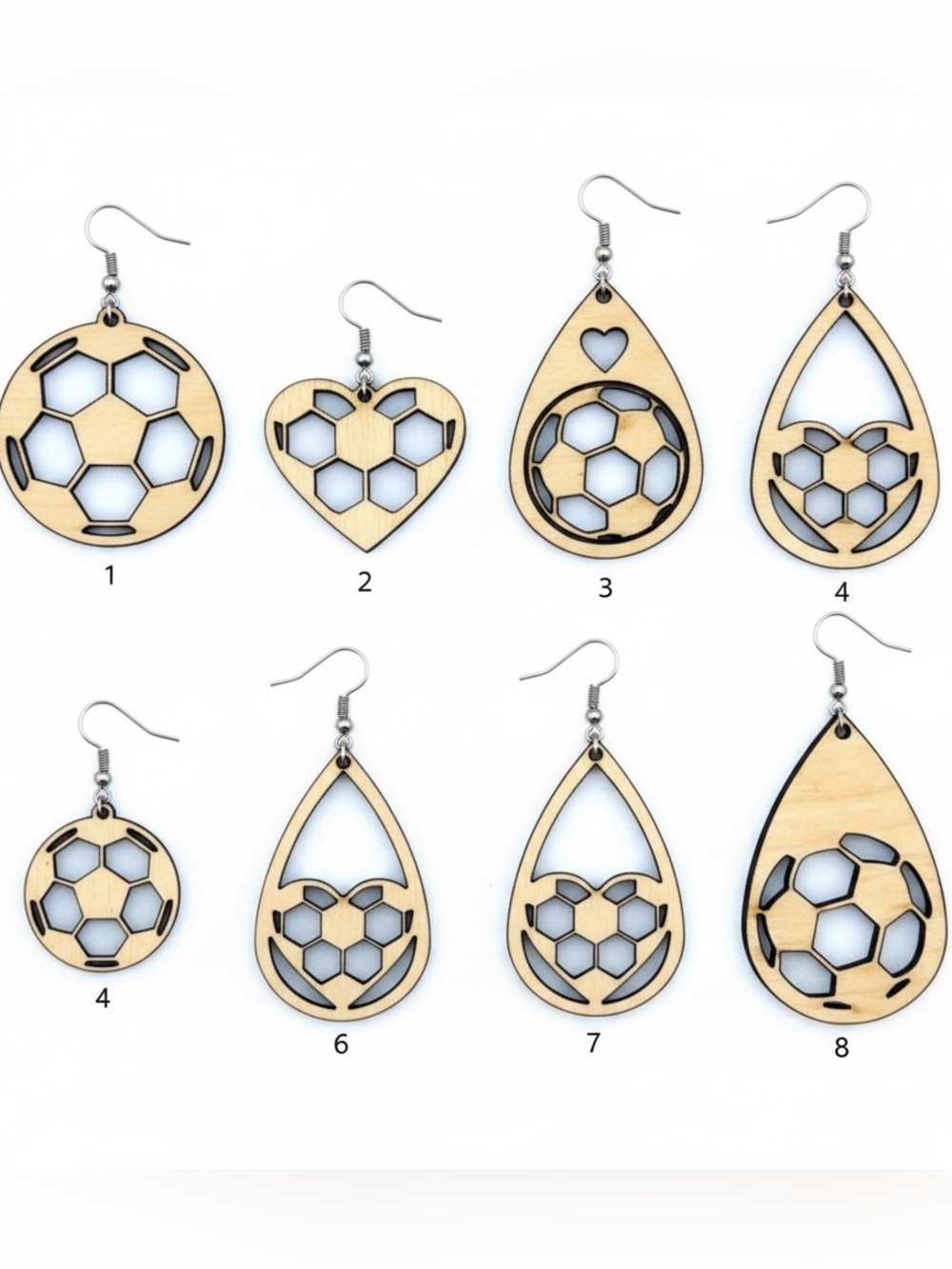 Soccer Wooden Earrings